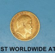 A 1904 Edward VII gold half sovereign