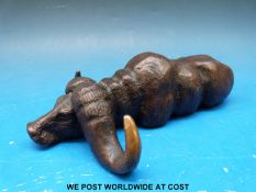 Dennis Matthews bronze buffalo (length 16cm)