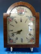 A small wall clock in Grandfather style dial and an 8 day keyless movement by Imhof Switzerland