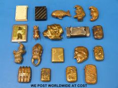 Nineteen various vesta and other cases including novelty fish, monkey, Mr Punch,