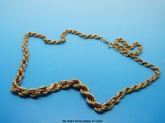 A 9ct gold rope twist necklace (8.
