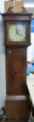 A c1860 30-hour longcase clock with painted dial decorated with a bird,