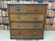 A 19thC mahogany chest of two over three drawers (H120 x W120 x D50cm)