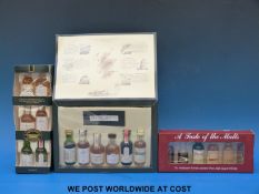 Eighteen miniature bottles of single malt and blended whisky