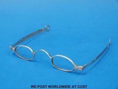 A pair of Georgian hallmarked silver spectacles, Birmingham 1823,