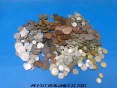 An amateur coin collection in the whole including pre 1920 silver,