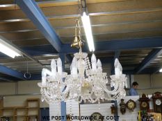 A glass 12 branch chandelier in the Murano style diameter 65cm