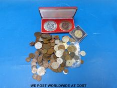 A small amateur collection of world coinage, largely Australian and including four examples of .