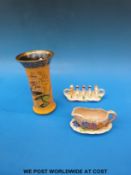 An Art Deco Carltonware vase, a toast rack,