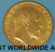 A 1902 cased Edward VII gold full sovereign