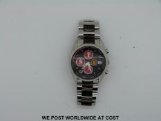 A cased Manchester United wristwatch