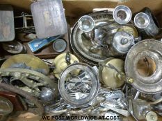 A quantity of silver plated and other collectables to include postage scales, cruet stand,