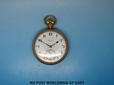 J W Benson gentleman's 9ct gold pocket watch with keyless movement