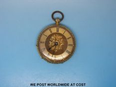 An 18k marked continental pocket watch