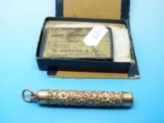 A gold plated pencil by W.S.