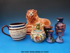 A collection of Devon Pottery items to include a Longpark jug,