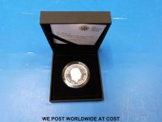 A 2008 £5 cased silver proof piedfort coin to commemorate the Prince of Wales' 60th birthday,