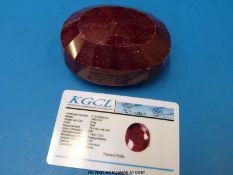 A large ruby measuring 1840ct (with certificate)