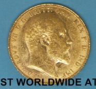 A 1908 Edward VII gold full sovereign
