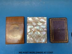 A mother of pearl card case,