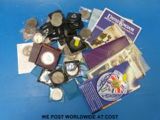 Over 40 modern commemorative crowns to include 1953 coronation, Festival of Britain, some cased,