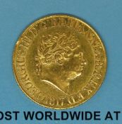 An 1817 George III gold full sovereign,