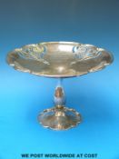 An hallmarked silver pierced tazza with Masonic inscription 