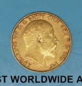 A 1903 gold half sovereign