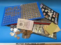 A schoolboy coin collection George III onwards, very small silver content,