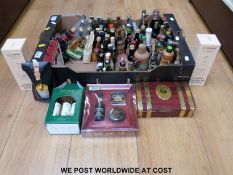 A collection of approximately 60 bottles of miniature bottles of port and wine