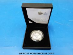 A 2010 £5 cased silver proof piedfort coin to commemorate the restoration of the monarchy with