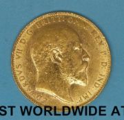 A 1909 Edward VII gold full sovereign