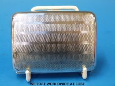 An engine turned silver cigarette case B'ham 1916,