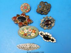 Two micro mosaic brooches, Miracle brooch,