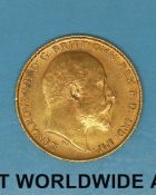 A 1906 gold half sovereign