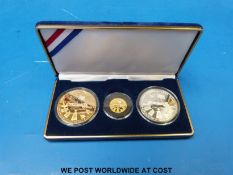 A deluxe cased and boxed Pearl Harbour 'Gold Set' comprising a one tenth ounce .
