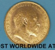 A 1906 Edward VII gold full sovereign