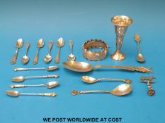 A Dutch white metal spoon with windmill to top,