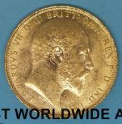 A 1907 Edward VII gold full sovereign