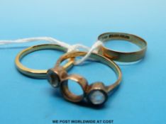 An 18ct gold wedding band (1.8g), 22ct gold wedding band (2.