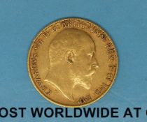 A 1905 gold half sovereign