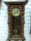 A Vienna style wall clock with two train movement