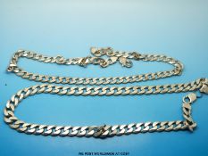 Two silver curb link necklaces
