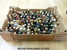 Approximately 150 alcohol miniatures to include Grants, Teachers, Bells, White Horse Whisky,