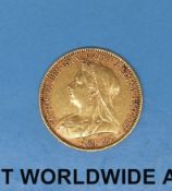 A 1901 gold half sovereign