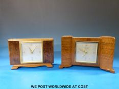 A Garrard & Co Ltd Elliott Art Deco style mantel timepiece together with a similar style Elliott