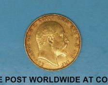 A 1909 Edward VII gold full sovereign