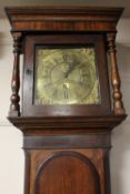An eighteenth century oak long cased clo