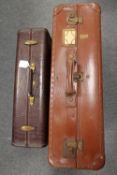 A vintage Samsonite suit case, together with an early twentieth century French fitted suitcase. (
