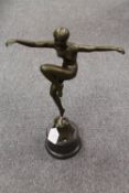 After D.H.Chiparus - bronze study of a d